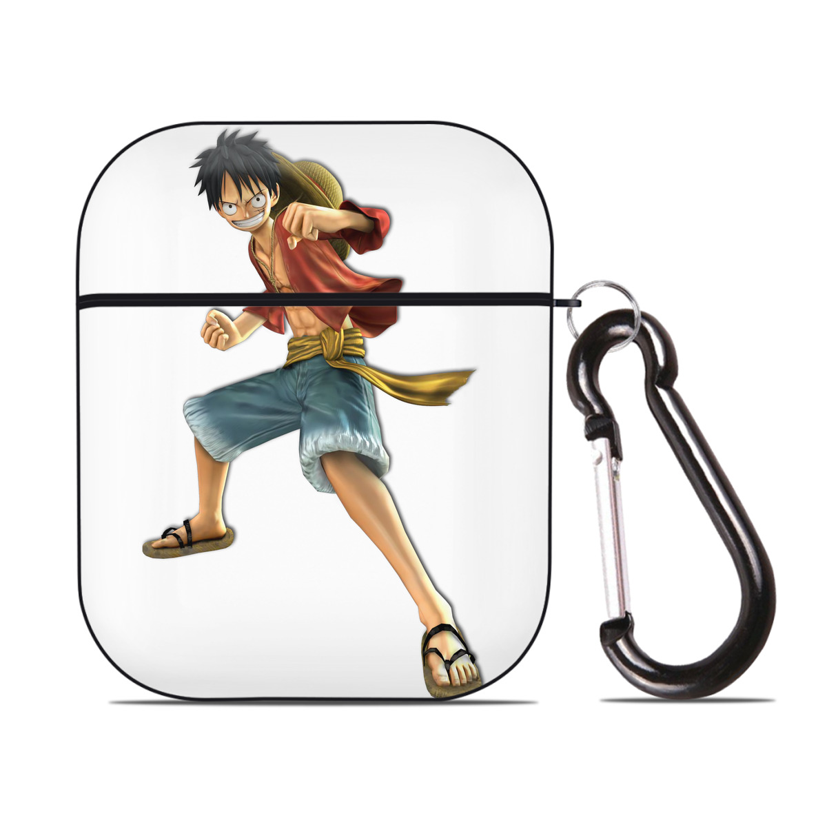 ワンピース モンキー・D・ルフィ ONE PIECE Monkey D. Luffy AirPods 第2世代保護ケース ハードシェル ブラック 耐衝撃・防指紋・カラビナ付き