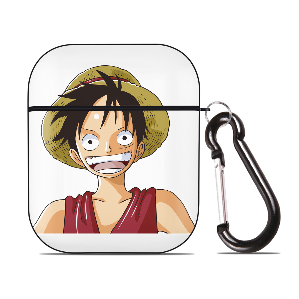 ワンピース モンキー・D・ルフィ ONE PIECE Monkey D. Luffy AirPods 第2世代保護ケース ハードシェル ブラック 耐衝撃・防指紋・カラビナ付き