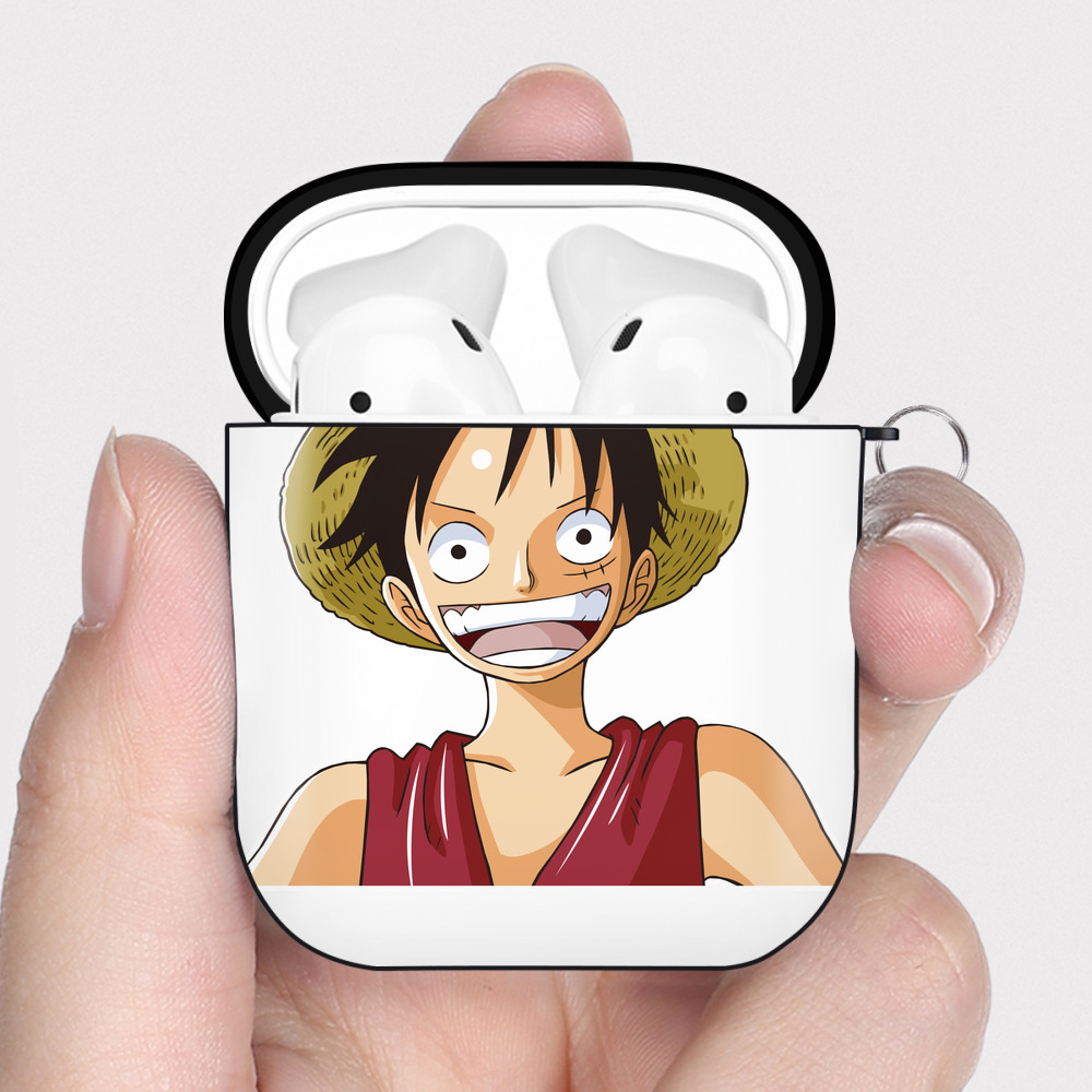 ワンピース モンキー・D・ルフィ ONE PIECE Monkey D. Luffy AirPods 第2世代保護ケース ハードシェル ブラック 耐衝撃・防指紋・カラビナ付き