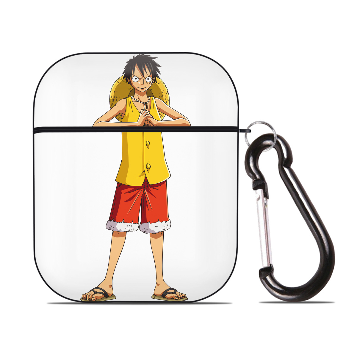 ワンピース モンキー・D・ルフィ ONE PIECE Monkey D. Luffy AirPods 第2世代保護ケース ハードシェル ブラック 耐衝撃・防指紋・カラビナ付き