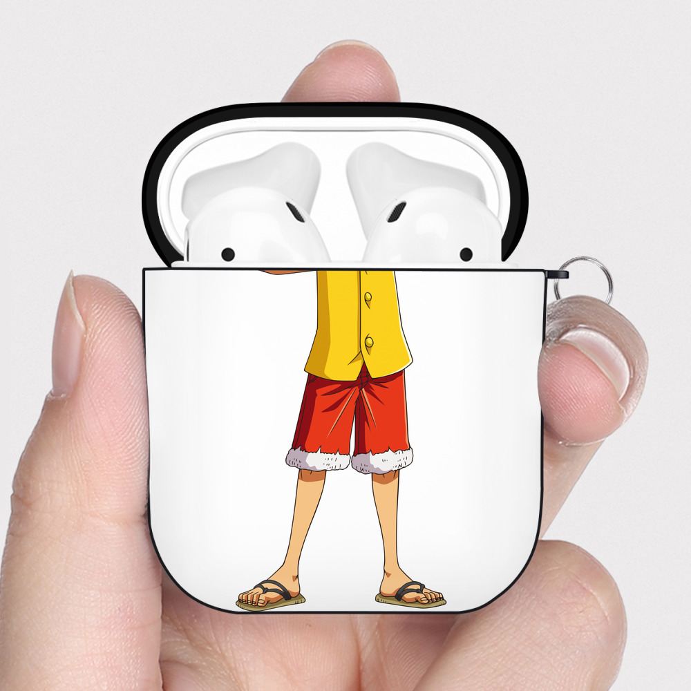 ワンピース モンキー・D・ルフィ ONE PIECE Monkey D. Luffy AirPods 第2世代保護ケース ハードシェル ブラック 耐衝撃・防指紋・カラビナ付き