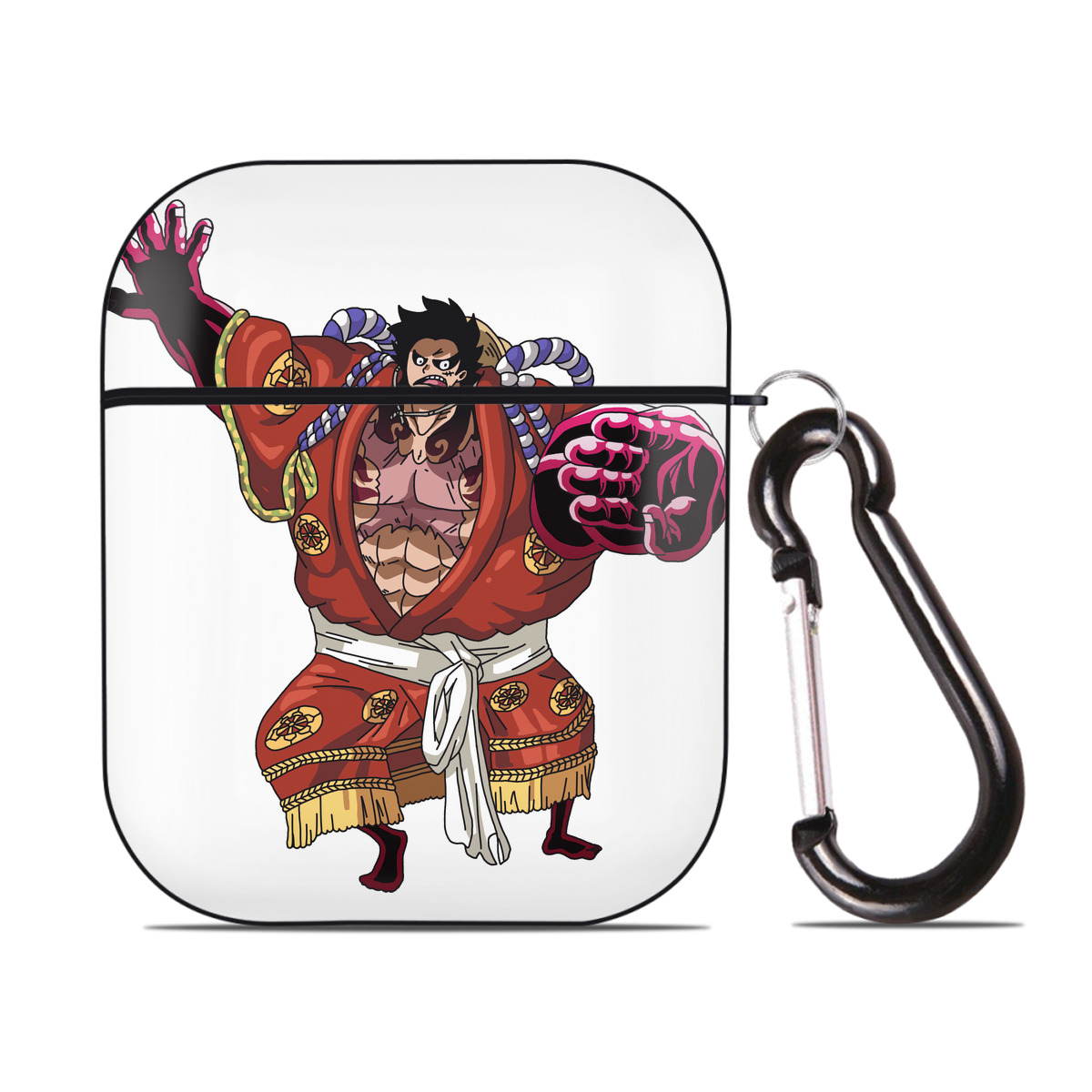 ワンピース モンキー・D・ルフィ ONE PIECE Monkey D. Luffy AirPods 第2世代保護ケース ハードシェル ブラック 耐衝撃・防指紋・カラビナ付き