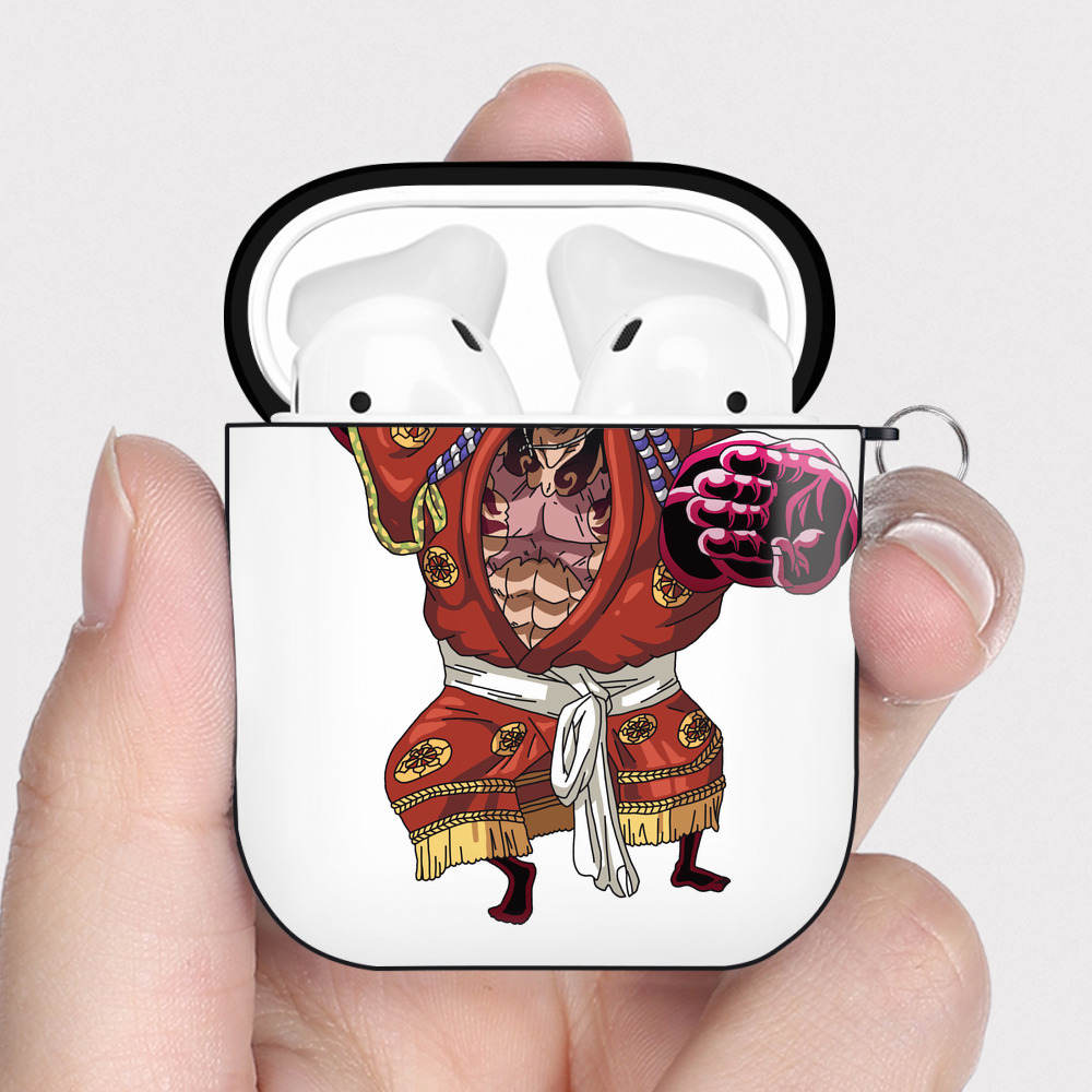 ワンピース モンキー・D・ルフィ ONE PIECE Monkey D. Luffy AirPods 第2世代保護ケース ハードシェル ブラック 耐衝撃・防指紋・カラビナ付き