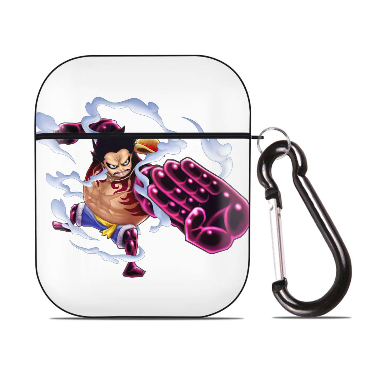 ワンピース モンキー・D・ルフィ ONE PIECE Monkey D. Luffy AirPods 第2世代保護ケース ハードシェル ブラック 耐衝撃・防指紋・カラビナ付き