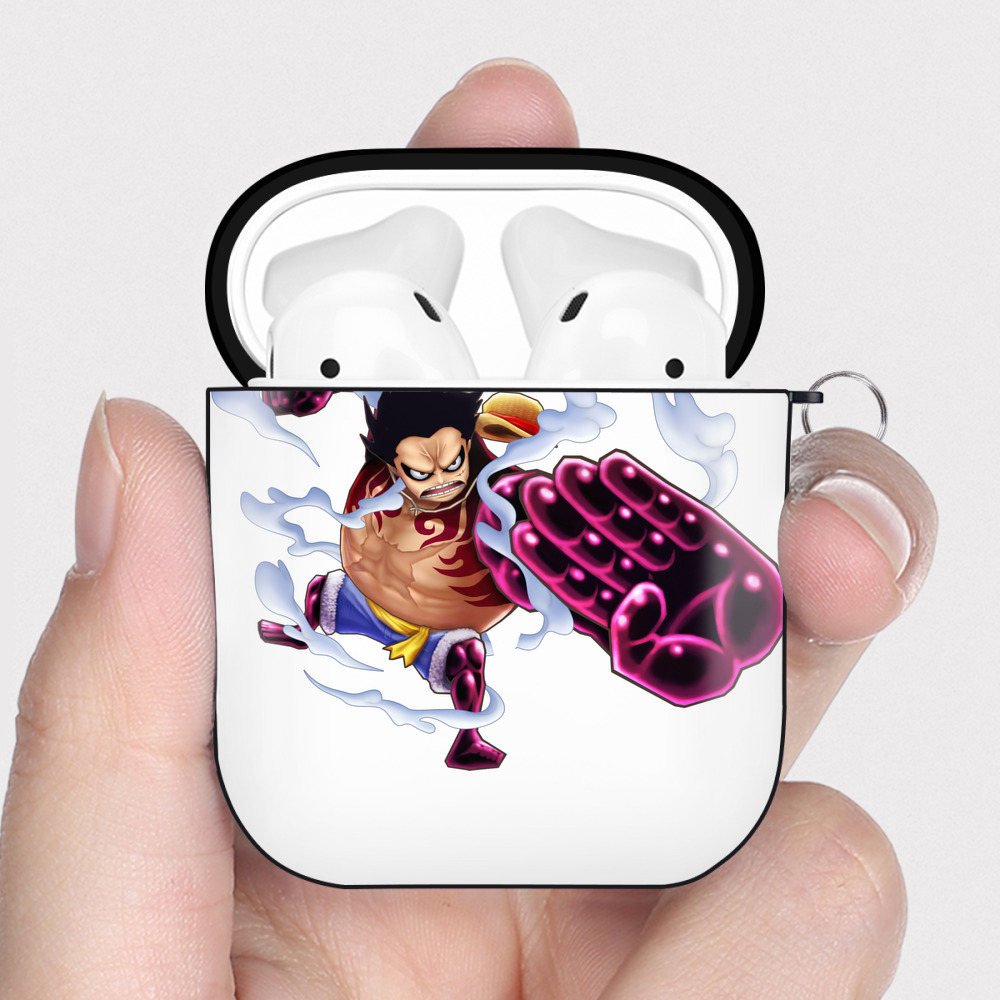 ワンピース モンキー・D・ルフィ ONE PIECE Monkey D. Luffy AirPods 第2世代保護ケース ハードシェル ブラック 耐衝撃・防指紋・カラビナ付き