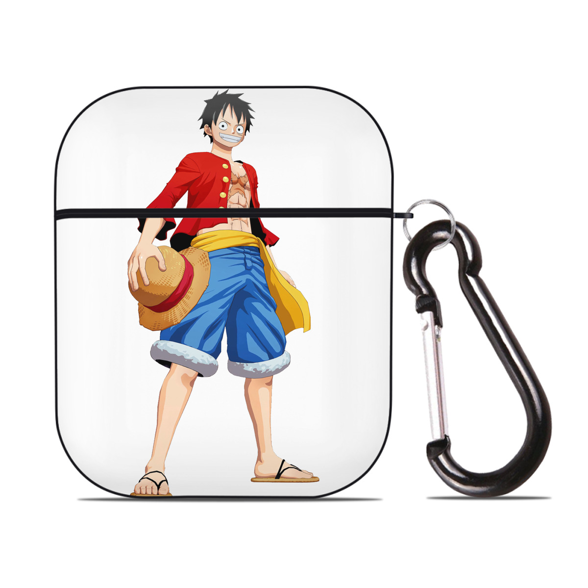 ワンピース モンキー・D・ルフィ ONE PIECE Monkey D. Luffy AirPods 第2世代保護ケース ハードシェル ブラック 耐衝撃・防指紋・カラビナ付き