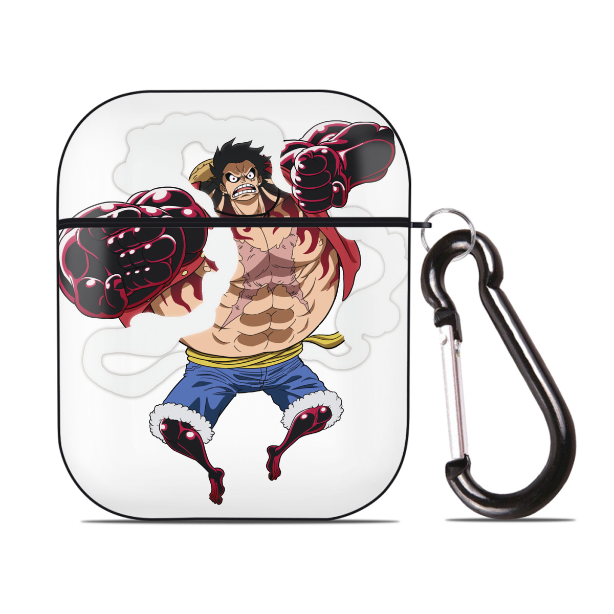 ワンピース モンキー・D・ルフィ ONE PIECE Monkey D. Luffy AirPods 第2世代保護ケース ハードシェル ブラック 耐衝撃・防指紋・カラビナ付き
