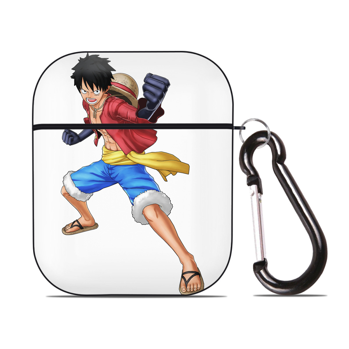 ワンピース モンキー・D・ルフィ ONE PIECE Monkey D. Luffy AirPods 第2世代保護ケース ハードシェル ブラック 耐衝撃・防指紋・カラビナ付き