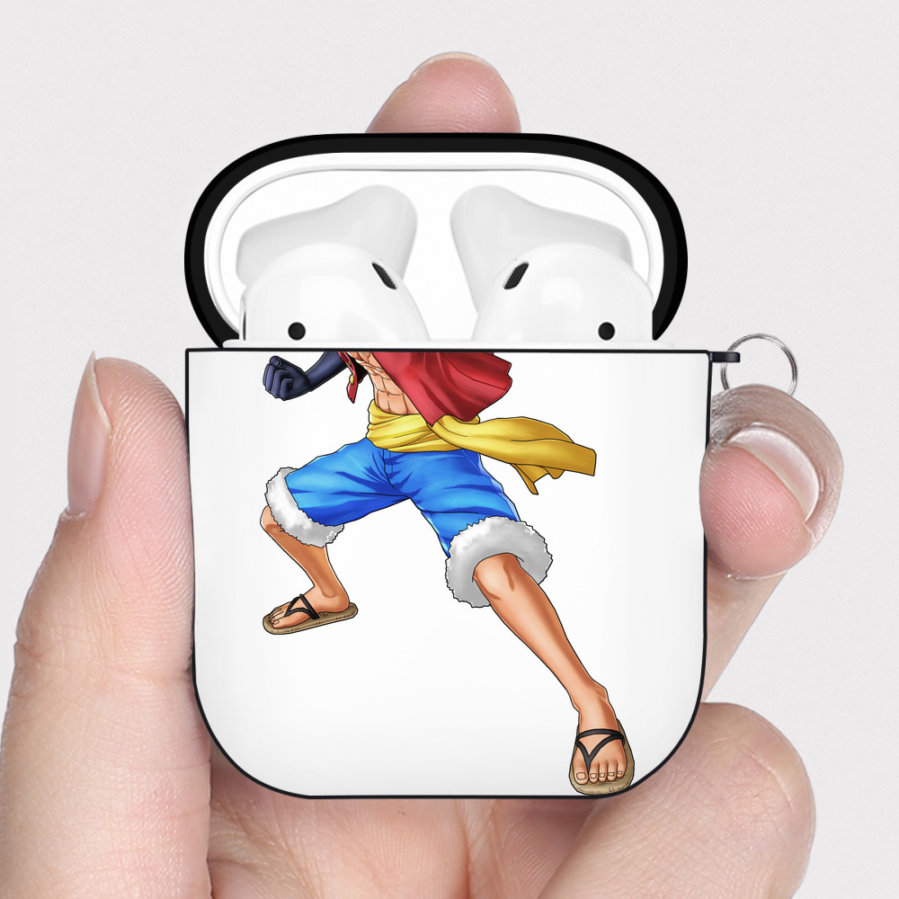 ワンピース モンキー・D・ルフィ ONE PIECE Monkey D. Luffy AirPods 第2世代保護ケース ハードシェル ブラック 耐衝撃・防指紋・カラビナ付き