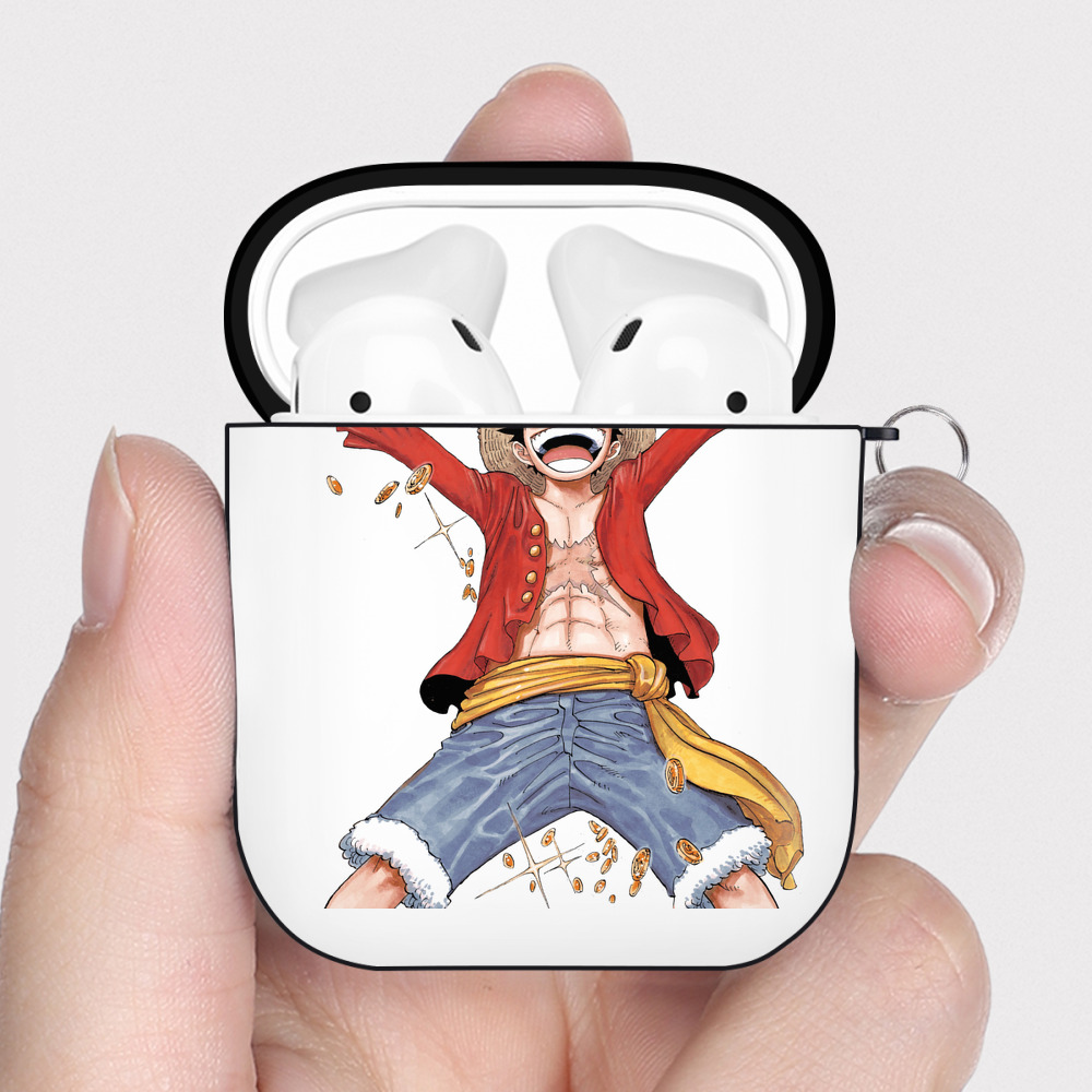 ワンピース モンキー・D・ルフィ ONE PIECE Monkey D. Luffy AirPods 第2世代保護ケース ハードシェル ブラック 耐衝撃・防指紋・カラビナ付き
