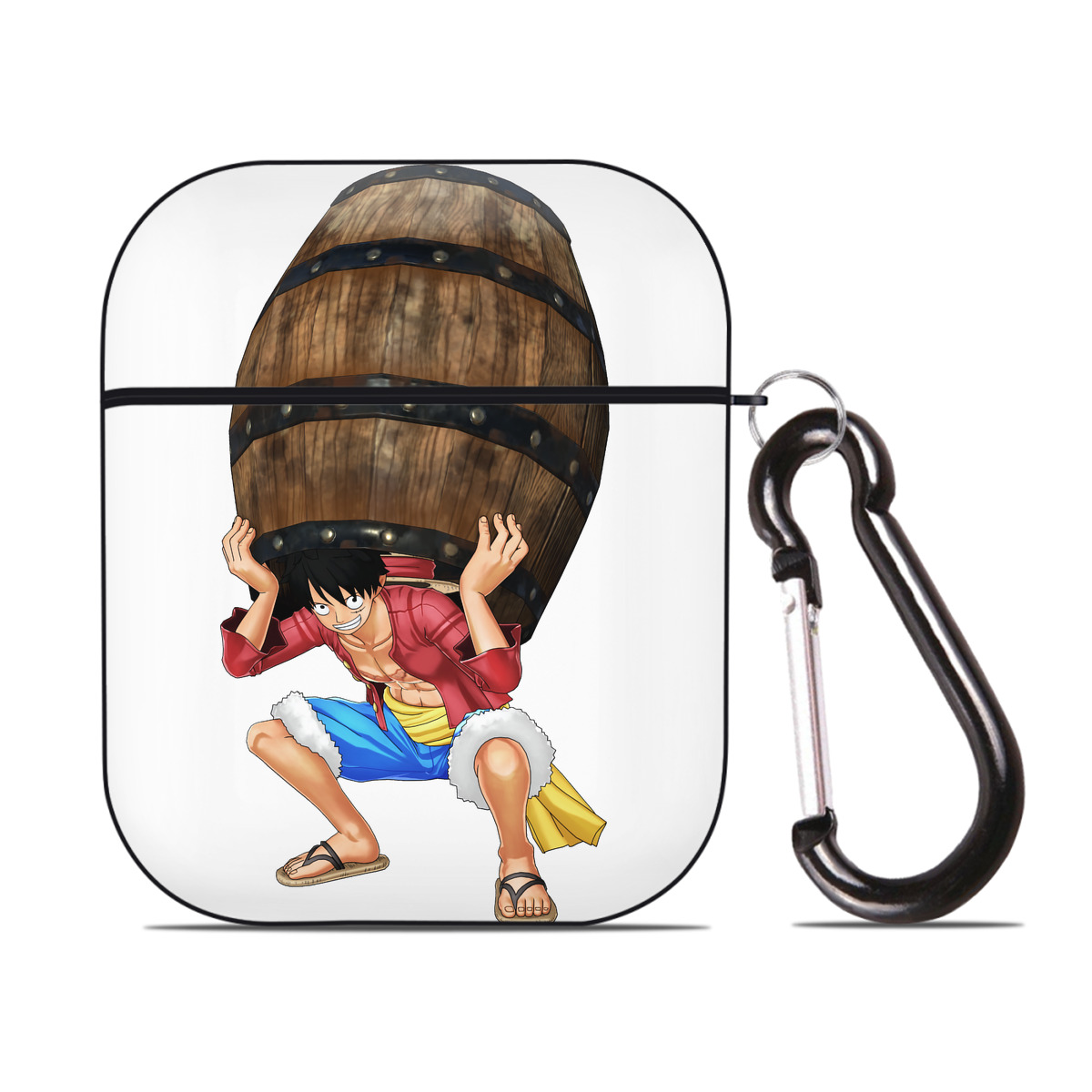 ワンピース モンキー・D・ルフィ ONE PIECE Monkey D. Luffy AirPods 第2世代保護ケース ハードシェル ブラック 耐衝撃・防指紋・カラビナ付き
