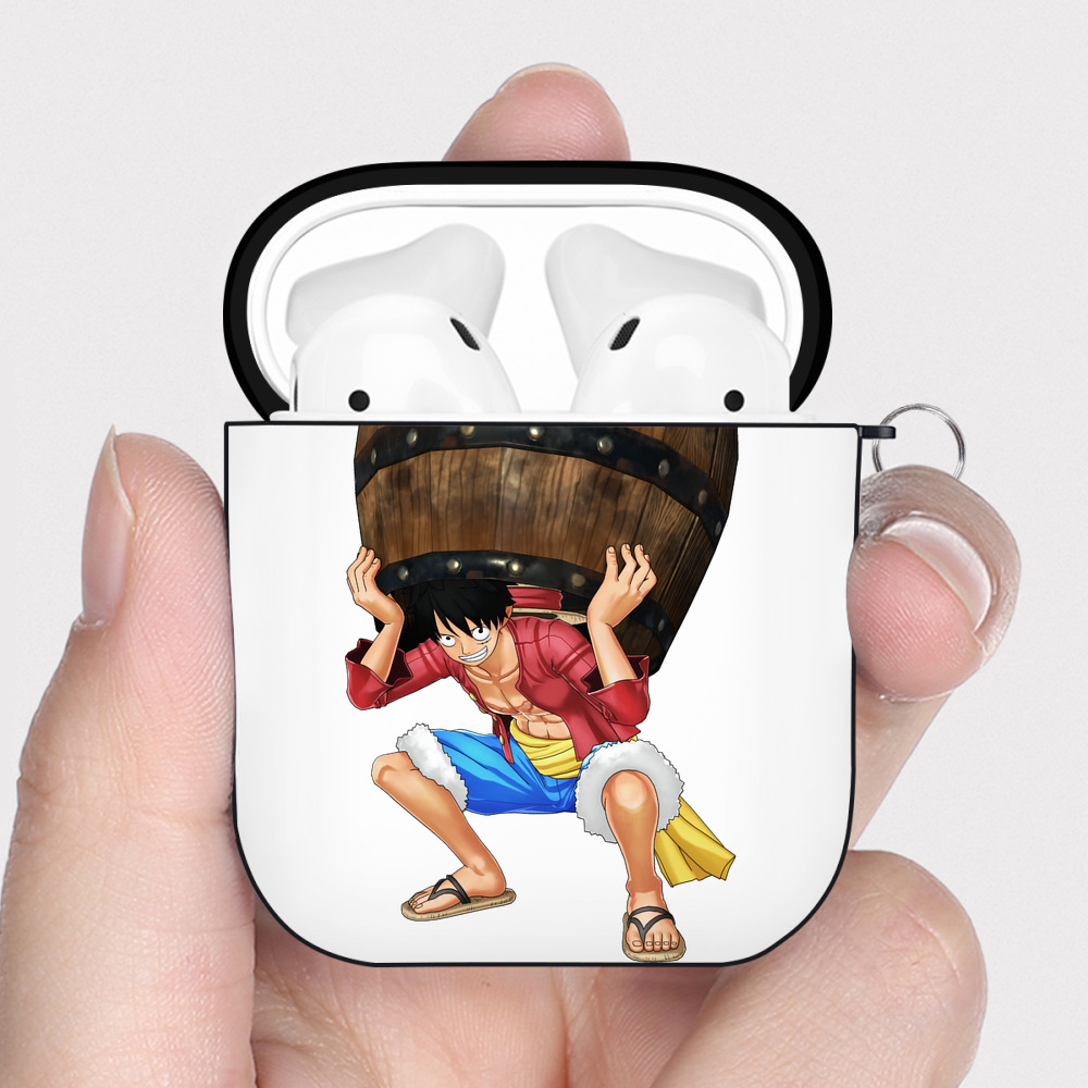 ワンピース モンキー・D・ルフィ ONE PIECE Monkey D. Luffy AirPods 第2世代保護ケース ハードシェル ブラック 耐衝撃・防指紋・カラビナ付き