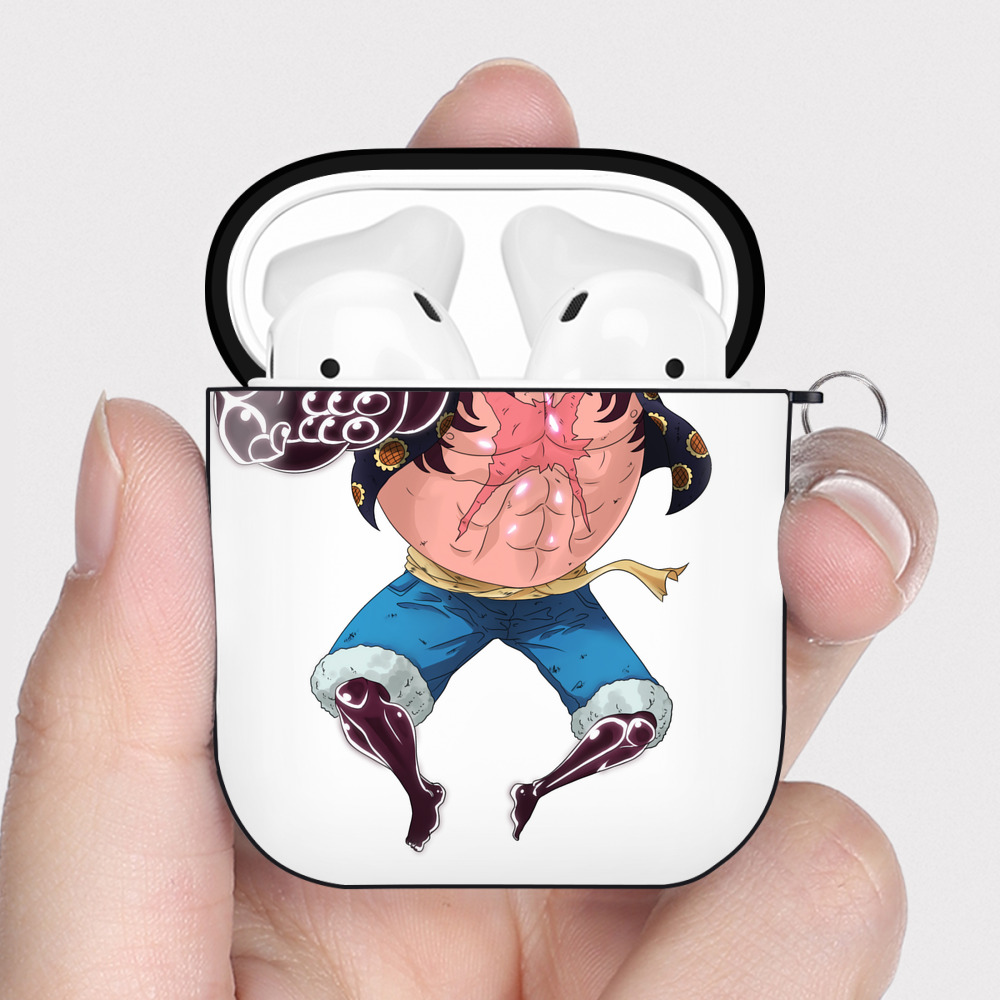 ワンピース モンキー・D・ルフィ ONE PIECE Monkey D. Luffy AirPods 第2世代保護ケース ハードシェル ブラック 耐衝撃・防指紋・カラビナ付き