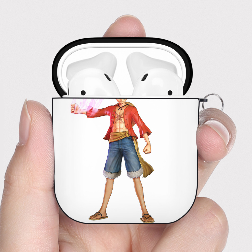 ワンピース モンキー・D・ルフィ ONE PIECE Monkey D. Luffy AirPods 第2世代保護ケース ハードシェル ブラック 耐衝撃・防指紋・カラビナ付き