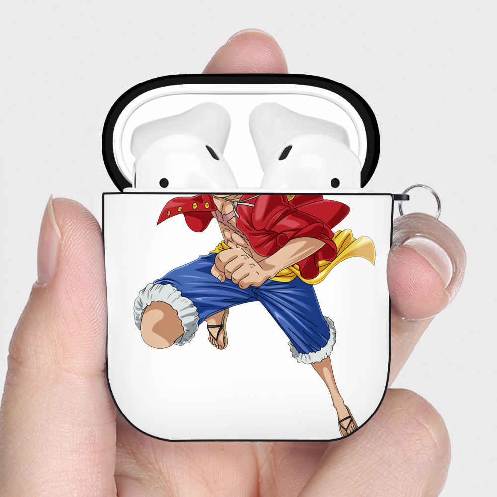 ワンピース モンキー・D・ルフィ ONE PIECE Monkey D. Luffy AirPods 第2世代保護ケース ハードシェル ブラック 耐衝撃・防指紋・カラビナ付き
