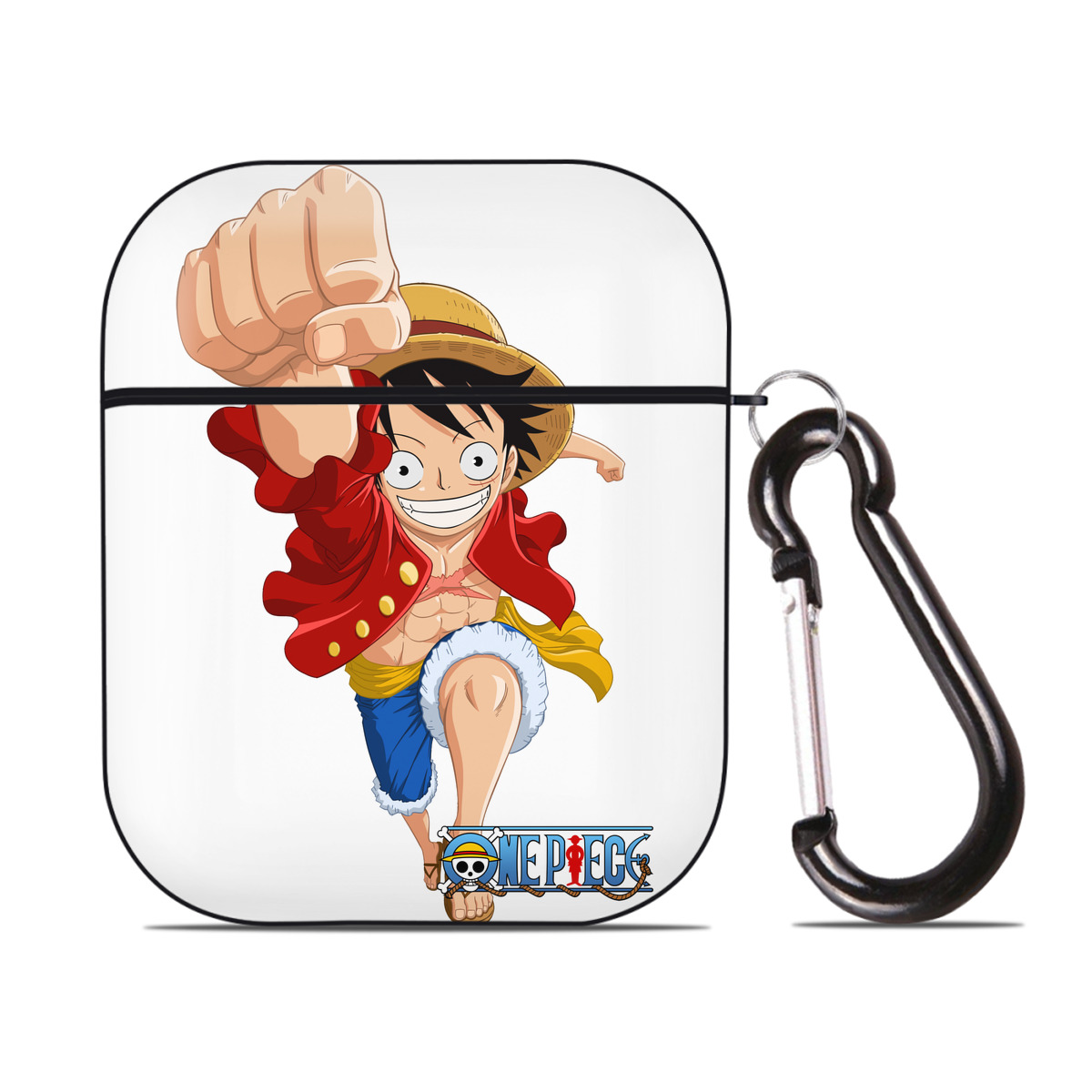 ワンピース モンキー・D・ルフィ ONE PIECE Monkey D. Luffy AirPods 第2世代保護ケース ハードシェル ブラック 耐衝撃・防指紋・カラビナ付き