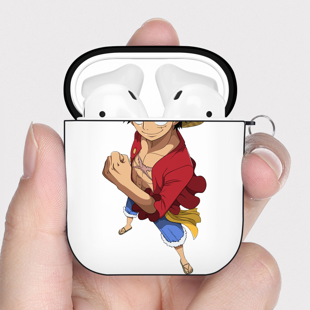 ワンピース モンキー・D・ルフィ ONE PIECE Monkey D. Luffy AirPods 第2世代保護ケース ハードシェル ブラック 耐衝撃・防指紋・カラビナ付き