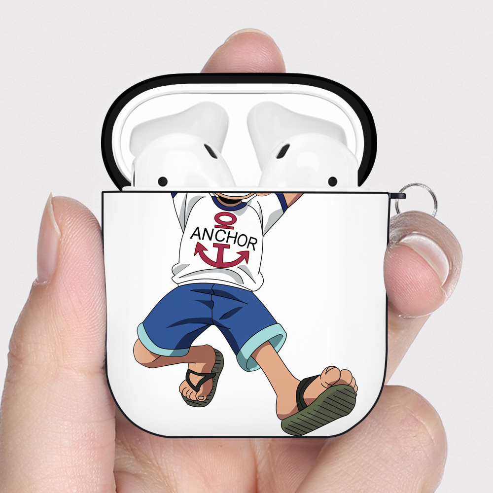 ワンピース モンキー・D・ルフィ ONE PIECE Monkey D. Luffy AirPods 第2世代保護ケース ハードシェル ブラック 耐衝撃・防指紋・カラビナ付き