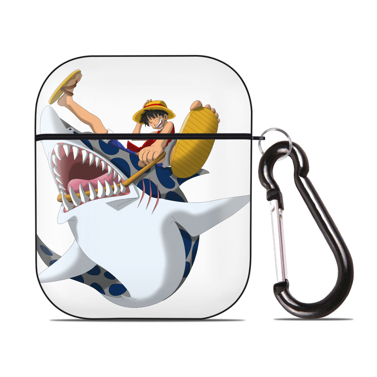 ワンピース モンキー・D・ルフィ ONE PIECE Monkey D. Luffy AirPods 第2世代保護ケース ハードシェル ブラック 耐衝撃・防指紋・カラビナ付き