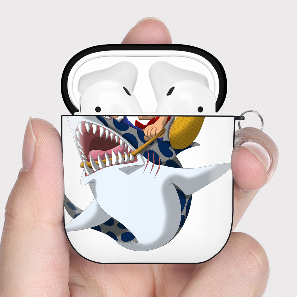 ワンピース モンキー・D・ルフィ ONE PIECE Monkey D. Luffy AirPods 第2世代保護ケース ハードシェル ブラック 耐衝撃・防指紋・カラビナ付き