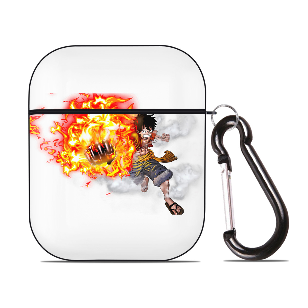 ワンピース モンキー・D・ルフィ ONE PIECE Monkey D. Luffy AirPods 第2世代保護ケース ハードシェル ブラック 耐衝撃・防指紋・カラビナ付き