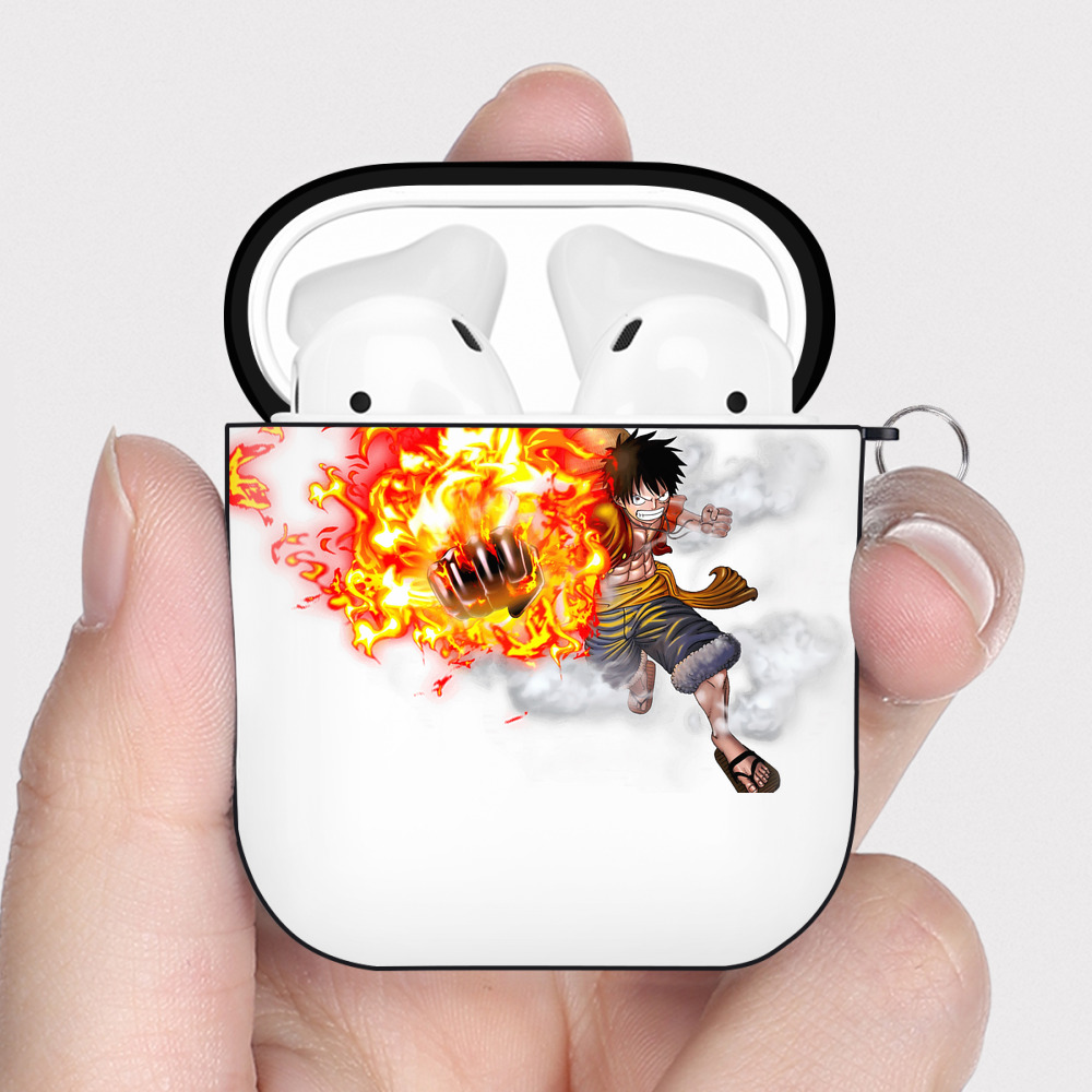 ワンピース モンキー・D・ルフィ ONE PIECE Monkey D. Luffy AirPods 第2世代保護ケース ハードシェル ブラック 耐衝撃・防指紋・カラビナ付き