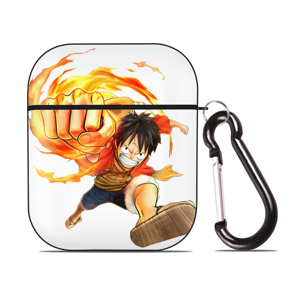 ワンピース モンキー・D・ルフィ ONE PIECE Monkey D. Luffy AirPods 第2世代保護ケース ハードシェル ブラック 耐衝撃・防指紋・カラビナ付き
