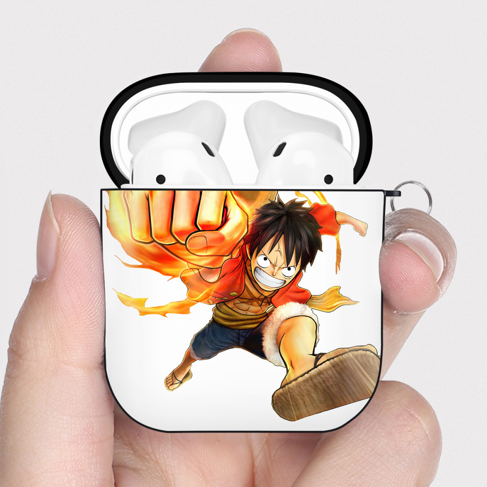 ワンピース モンキー・D・ルフィ ONE PIECE Monkey D. Luffy AirPods 第2世代保護ケース ハードシェル ブラック 耐衝撃・防指紋・カラビナ付き