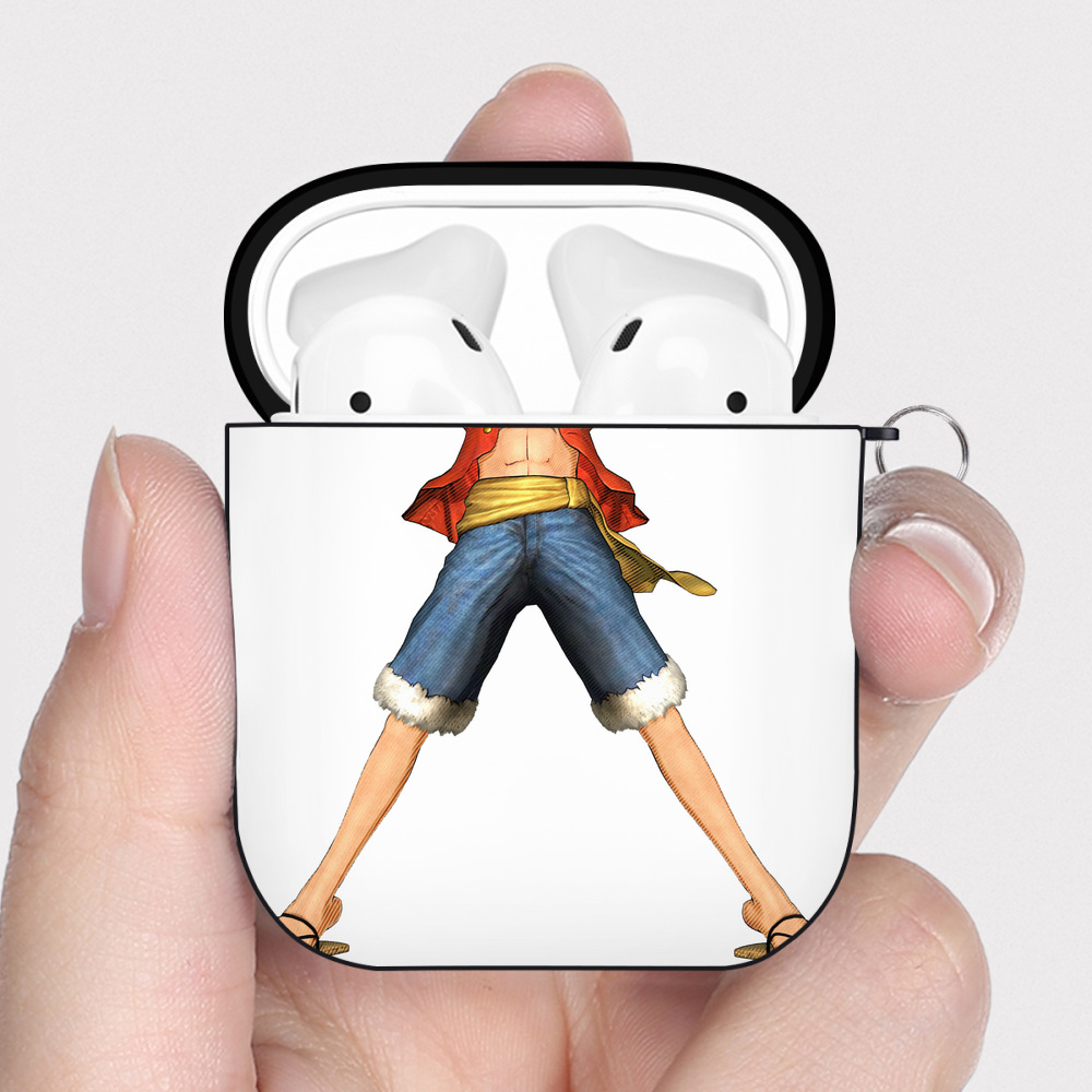 ワンピース モンキー・D・ルフィ ONE PIECE Monkey D. Luffy AirPods 第2世代保護ケース ハードシェル ブラック 耐衝撃・防指紋・カラビナ付き