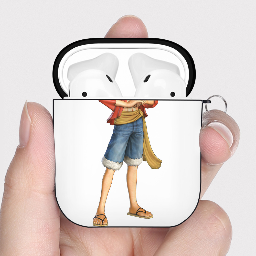 ワンピース モンキー・D・ルフィ ONE PIECE Monkey D. Luffy AirPods 第2世代保護ケース ハードシェル ブラック 耐衝撃・防指紋・カラビナ付き
