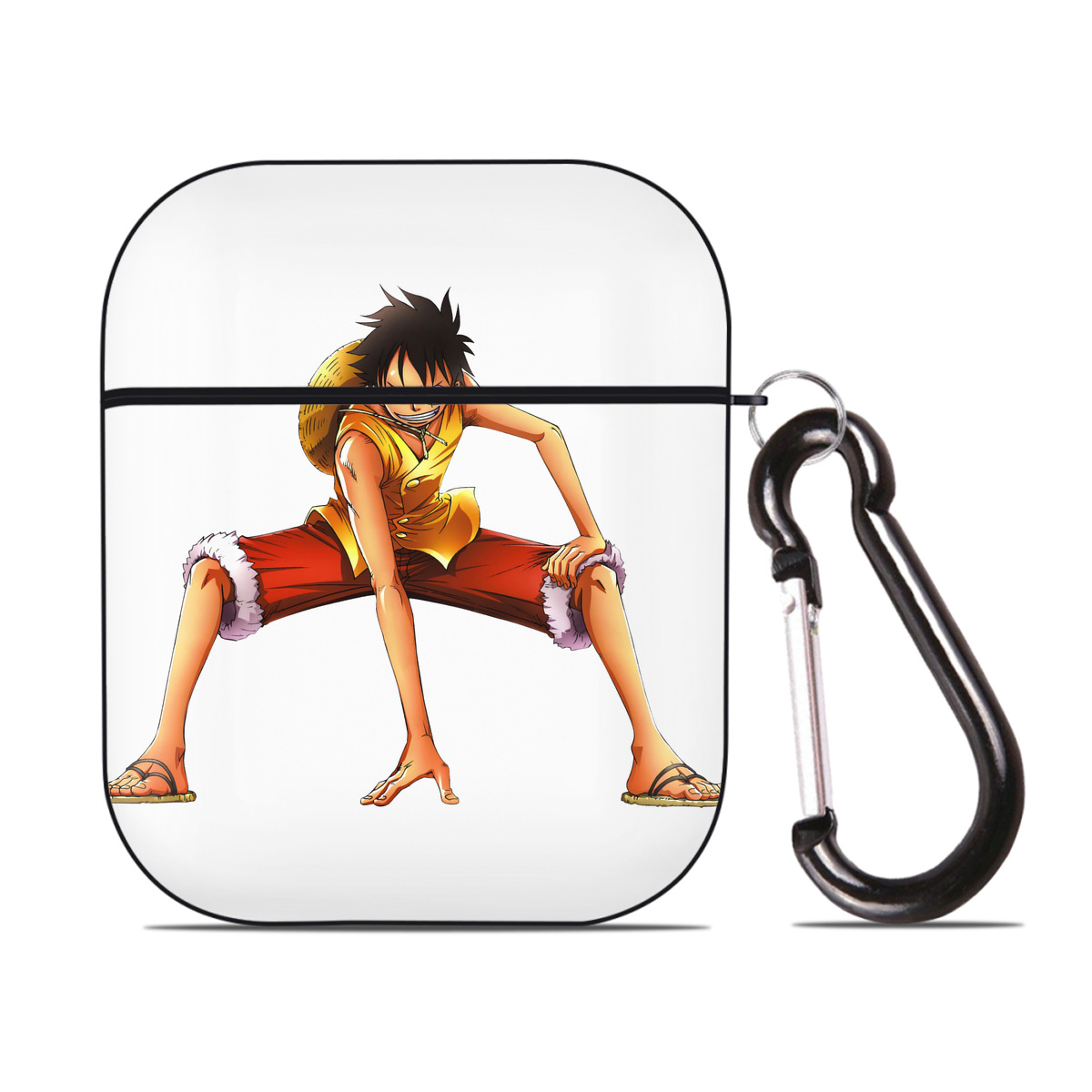 ワンピース モンキー・D・ルフィ ONE PIECE Monkey D. Luffy AirPods 第2世代保護ケース ハードシェル ブラック 耐衝撃・防指紋・カラビナ付き