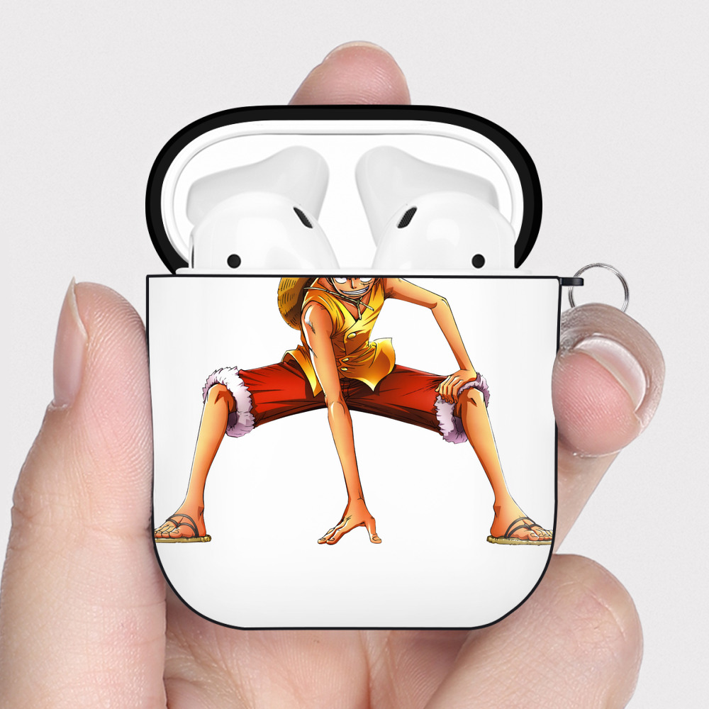 ワンピース モンキー・D・ルフィ ONE PIECE Monkey D. Luffy AirPods 第2世代保護ケース ハードシェル ブラック 耐衝撃・防指紋・カラビナ付き