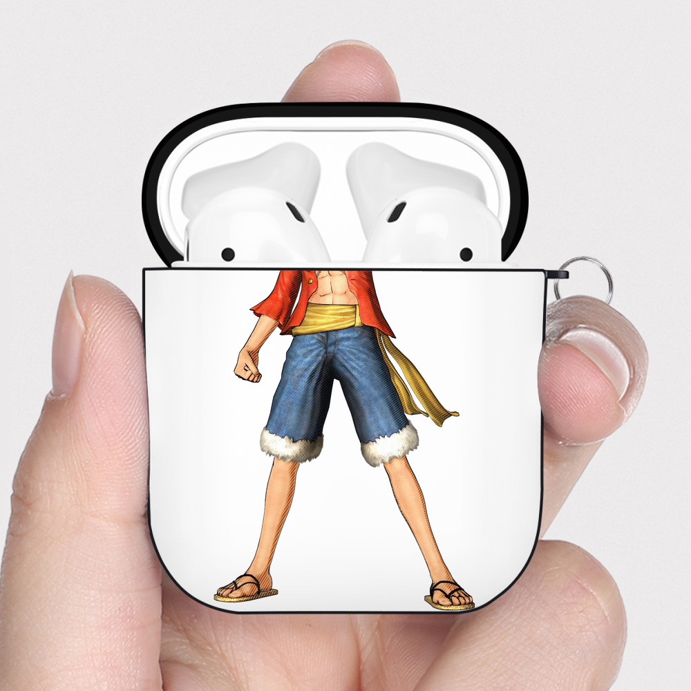 ワンピース モンキー・D・ルフィ ONE PIECE Monkey D. Luffy AirPods 第2世代保護ケース ハードシェル ブラック 耐衝撃・防指紋・カラビナ付き