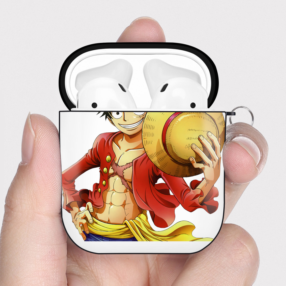 ワンピース モンキー・D・ルフィ ONE PIECE Monkey D. Luffy AirPods 第2世代保護ケース ハードシェル ブラック 耐衝撃・防指紋・カラビナ付き