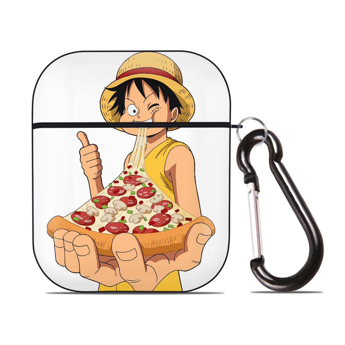 ワンピース モンキー・D・ルフィ ONE PIECE Monkey D. Luffy AirPods 第2世代保護ケース ハードシェル ブラック 耐衝撃・防指紋・カラビナ付き