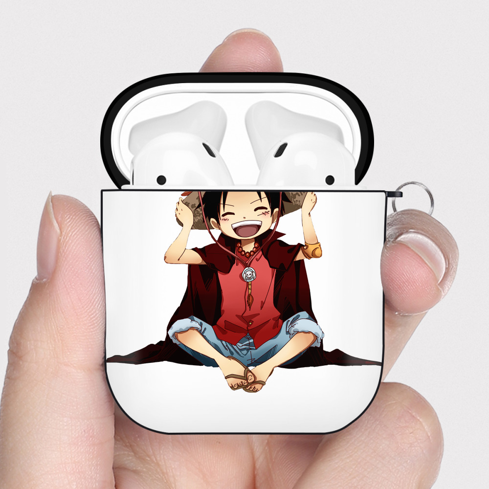 ワンピース モンキー・D・ルフィ ONE PIECE Monkey D. Luffy AirPods 第2世代保護ケース ハードシェル ブラック 耐衝撃・防指紋・カラビナ付き