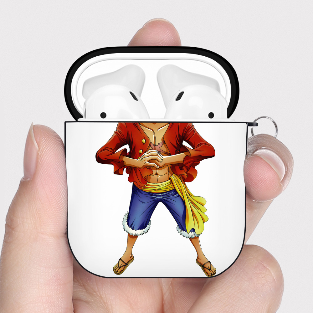 ワンピース モンキー・D・ルフィ ONE PIECE Monkey D. Luffy AirPods 第2世代保護ケース ハードシェル ブラック 耐衝撃・防指紋・カラビナ付き