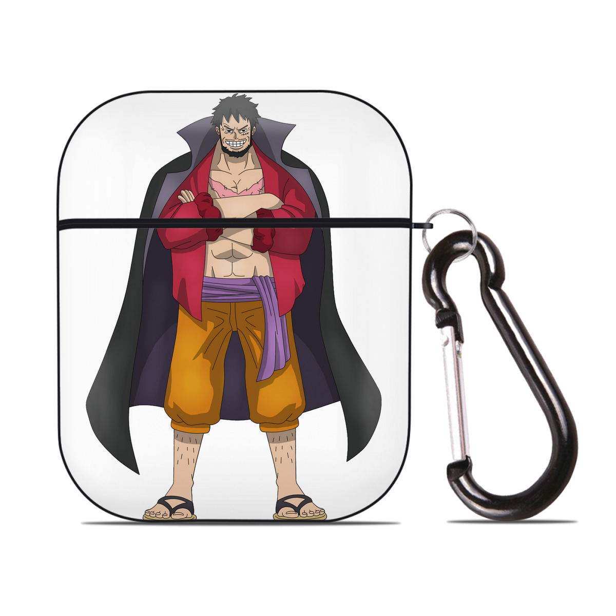 ワンピース モンキー・D・ルフィ ONE PIECE Monkey D. Luffy AirPods 第2世代保護ケース ハードシェル ブラック 耐衝撃・防指紋・カラビナ付き