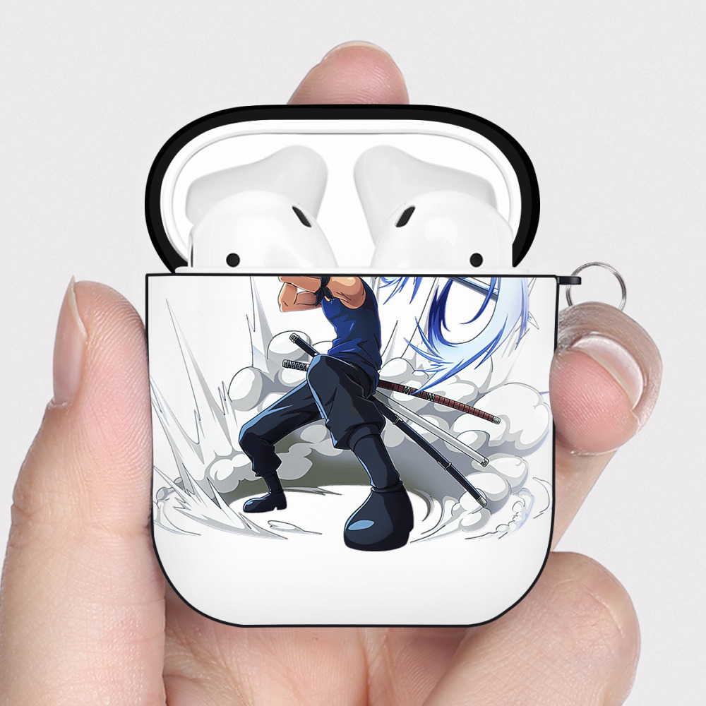 ワンピース ロロノア・ゾロ ONE PIECE Roronoa Zoro AirPods 第2世代保護ケース ハードシェル ブラック 耐衝撃・防指紋・カラビナ付き