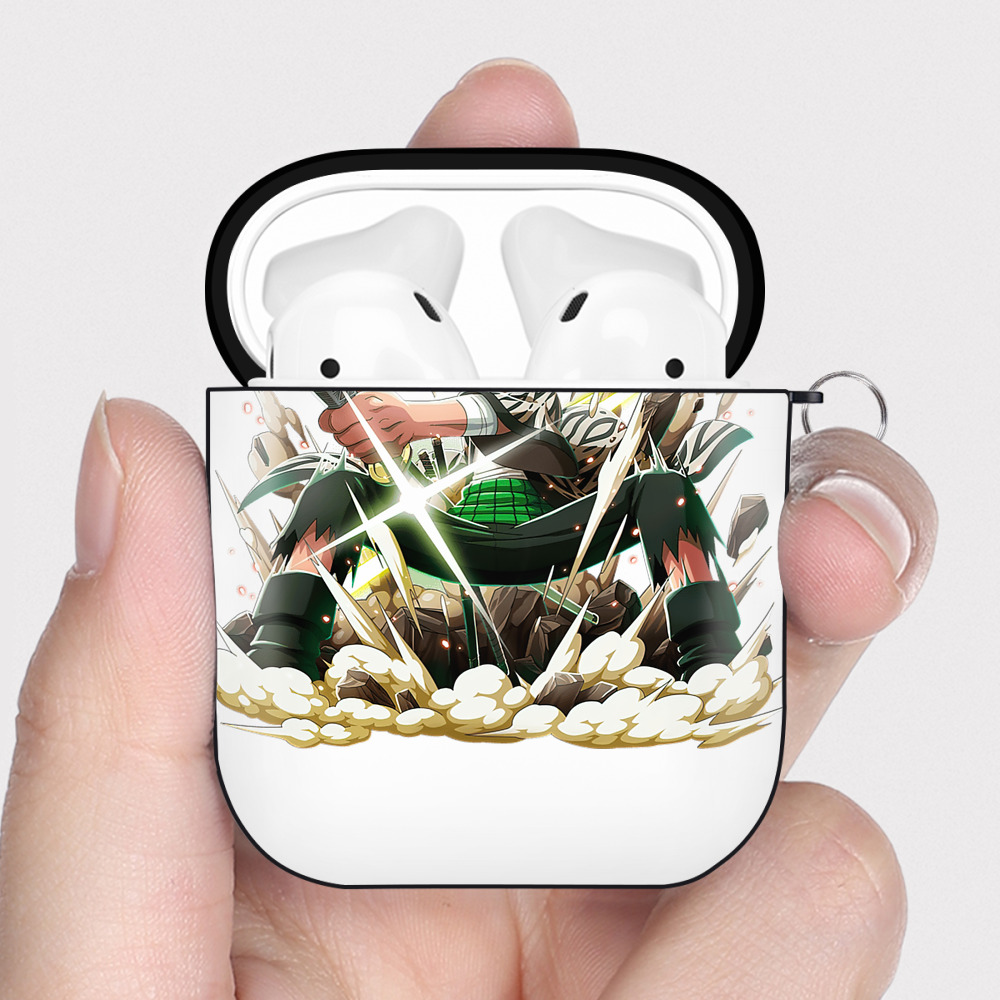 ワンピース ロロノア・ゾロ ONE PIECE Roronoa Zoro AirPods 第2世代保護ケース ハードシェル ブラック 耐衝撃・防指紋・カラビナ付き