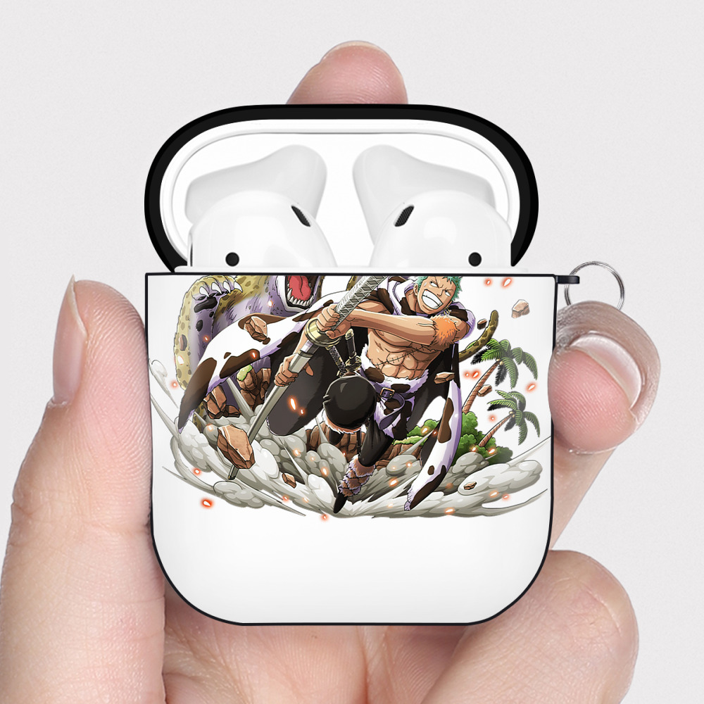 ワンピース ロロノア・ゾロ ONE PIECE Roronoa Zoro AirPods 第2世代保護ケース ハードシェル ブラック 耐衝撃・防指紋・カラビナ付き