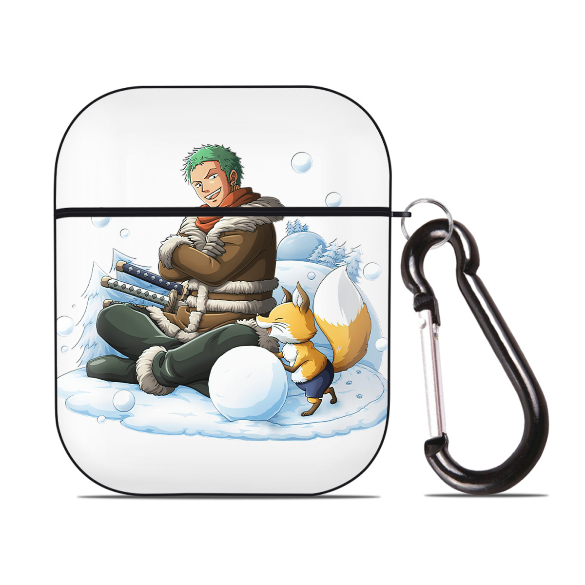 ワンピース ロロノア・ゾロ ONE PIECE Roronoa Zoro AirPods 第2世代保護ケース ハードシェル ブラック 耐衝撃・防指紋・カラビナ付き