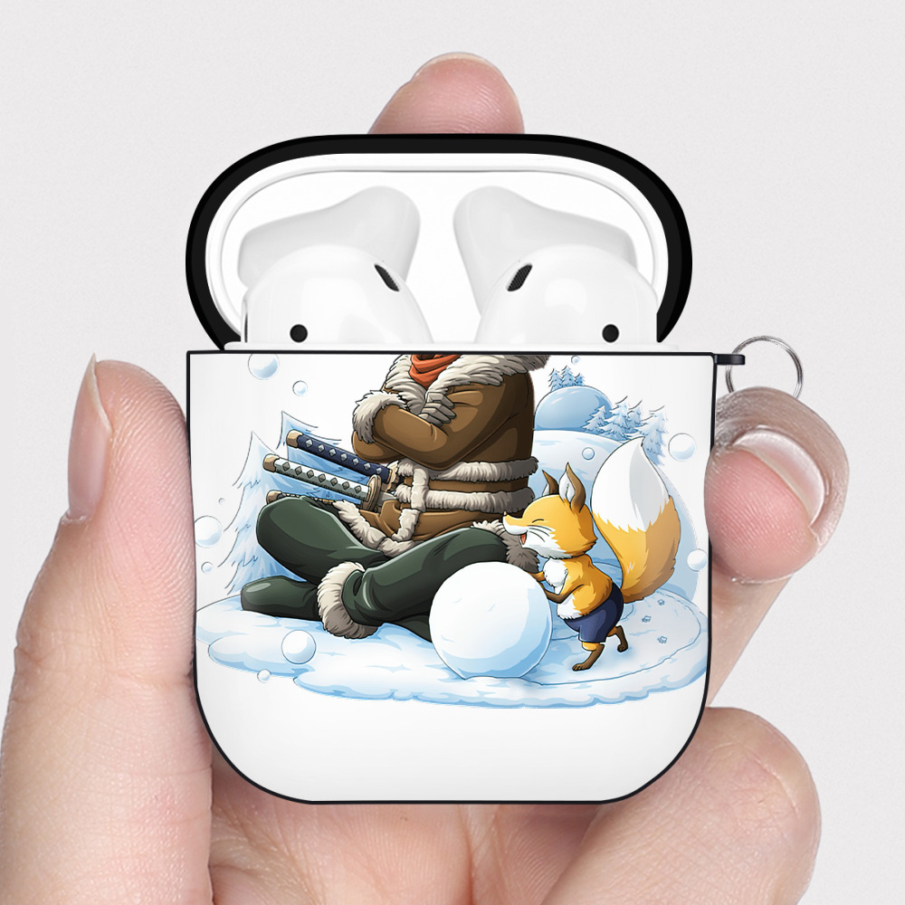 ワンピース ロロノア・ゾロ ONE PIECE Roronoa Zoro AirPods 第2世代保護ケース ハードシェル ブラック 耐衝撃・防指紋・カラビナ付き