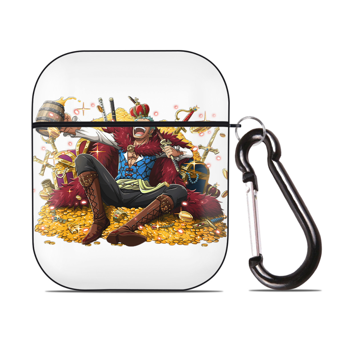 ワンピース ロロノア・ゾロ ONE PIECE Roronoa Zoro AirPods 第2世代保護ケース ハードシェル ブラック 耐衝撃・防指紋・カラビナ付き