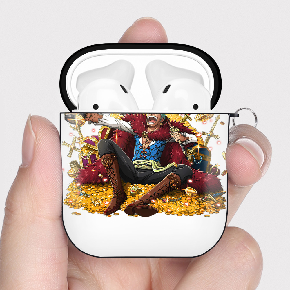 ワンピース ロロノア・ゾロ ONE PIECE Roronoa Zoro AirPods 第2世代保護ケース ハードシェル ブラック 耐衝撃・防指紋・カラビナ付き