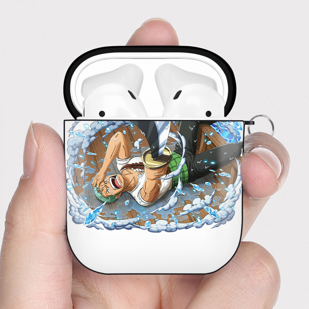ワンピース ロロノア・ゾロ ONE PIECE Roronoa Zoro AirPods 第2世代保護ケース ハードシェル ブラック 耐衝撃・防指紋・カラビナ付き