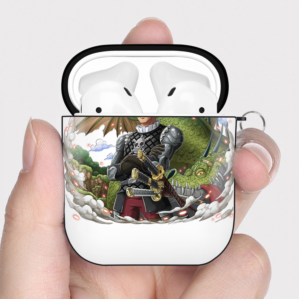 ワンピース ロロノア・ゾロ ONE PIECE Roronoa Zoro AirPods 第2世代保護ケース ハードシェル ブラック 耐衝撃・防指紋・カラビナ付き