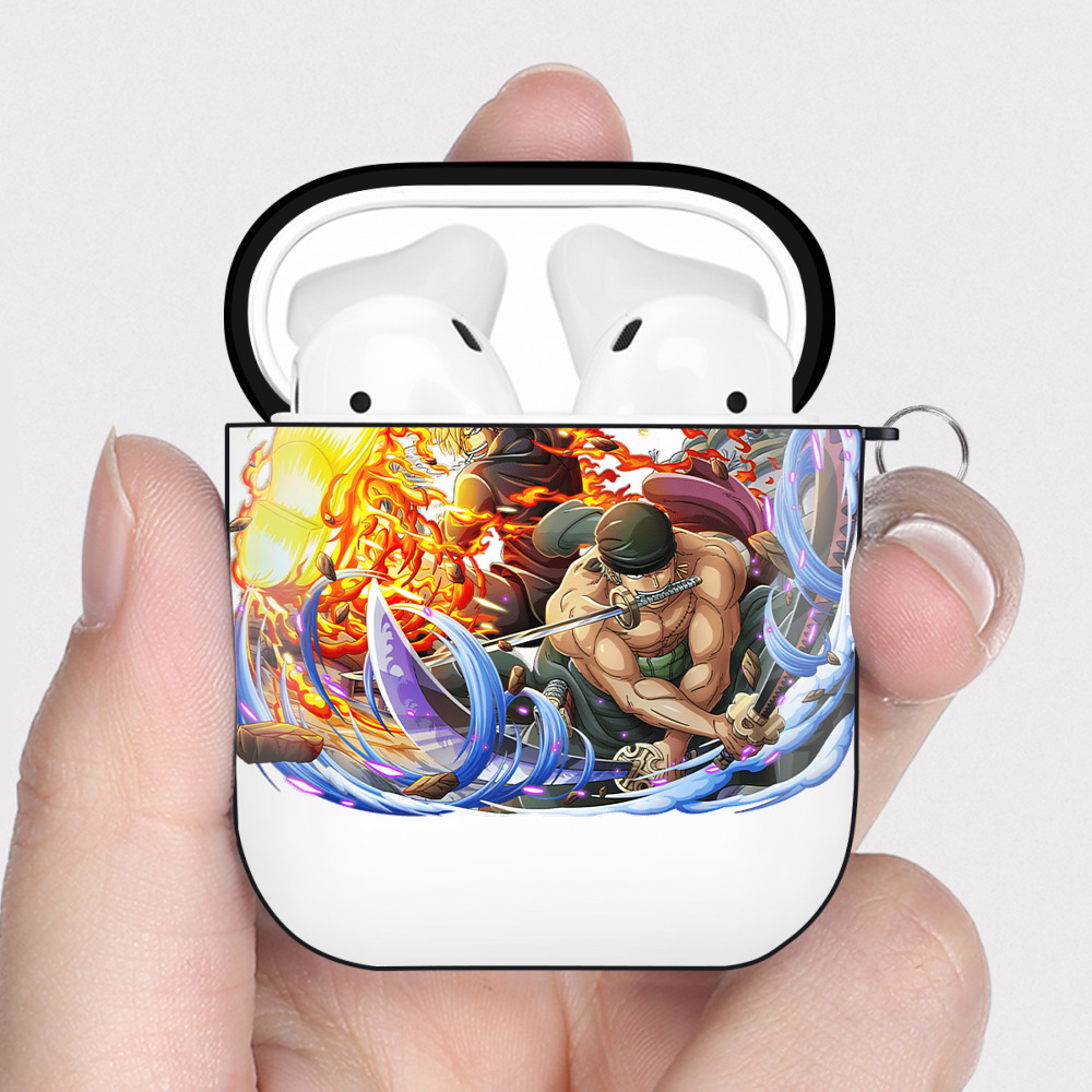 ワンピース ロロノア・ゾロ ONE PIECE Roronoa Zoro AirPods 第2世代保護ケース ハードシェル ブラック 耐衝撃・防指紋・カラビナ付き