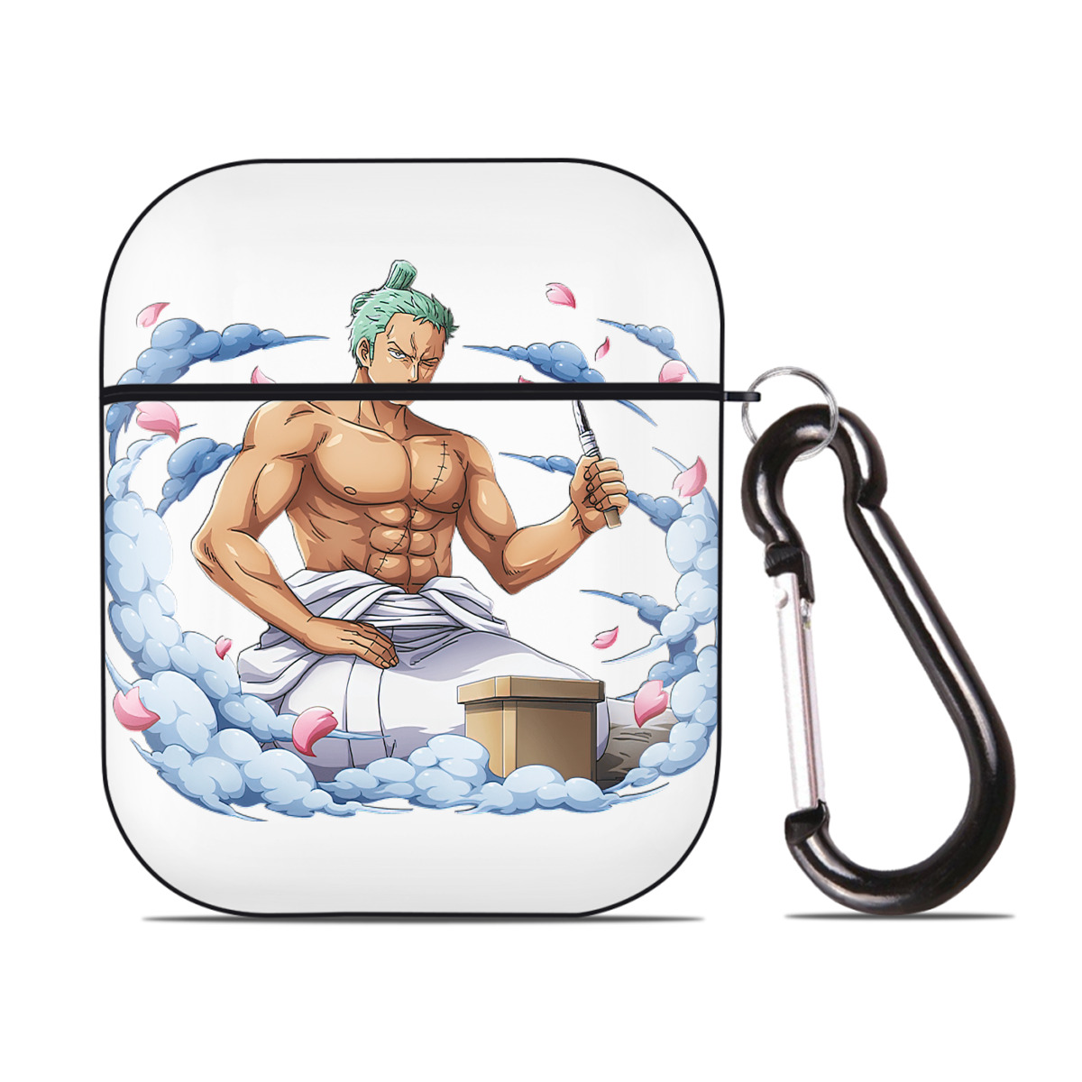 ワンピース ロロノア・ゾロ ONE PIECE Roronoa Zoro AirPods 第2世代保護ケース ハードシェル ブラック 耐衝撃・防指紋・カラビナ付き