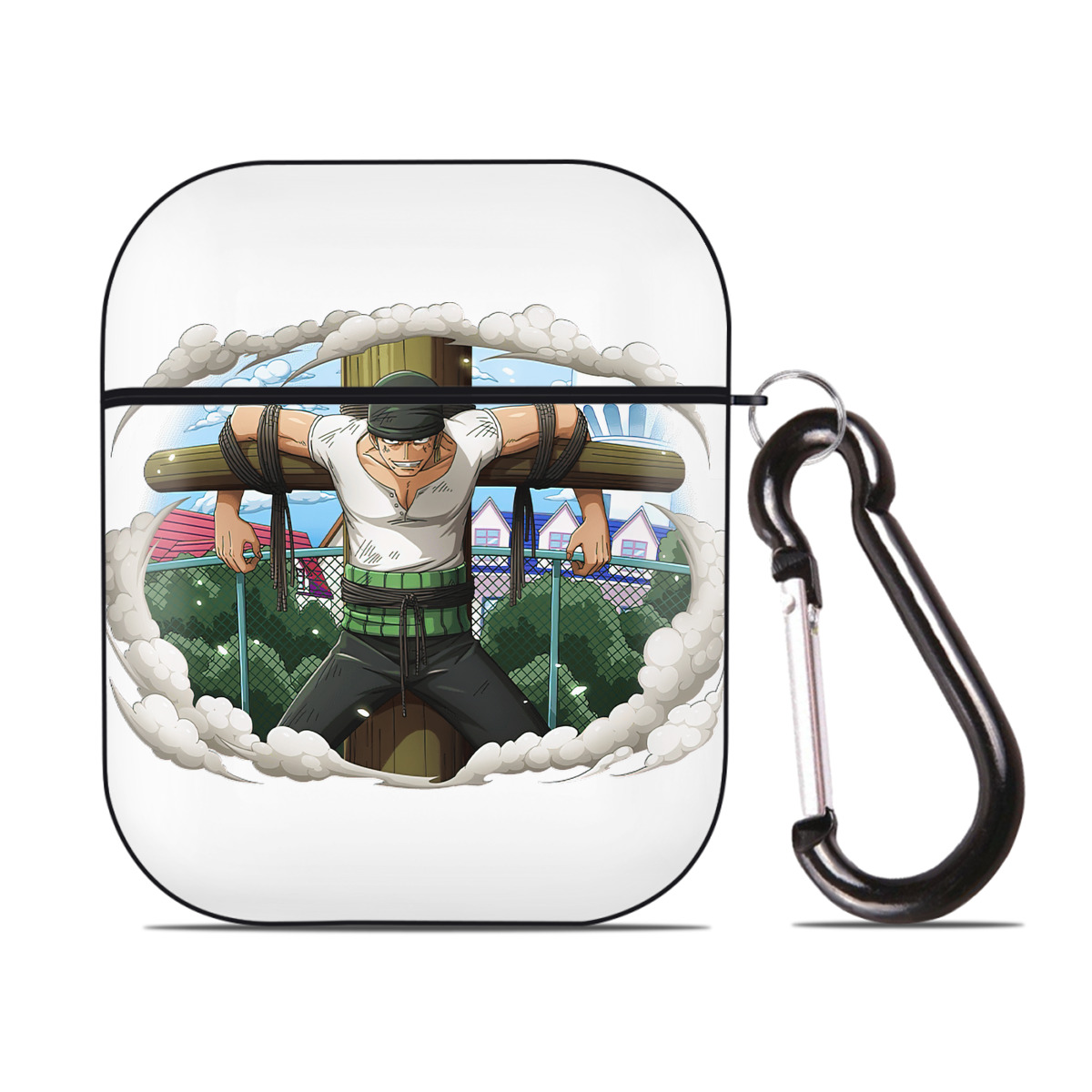 ワンピース ロロノア・ゾロ ONE PIECE Roronoa Zoro AirPods 第2世代保護ケース ハードシェル ブラック 耐衝撃・防指紋・カラビナ付き